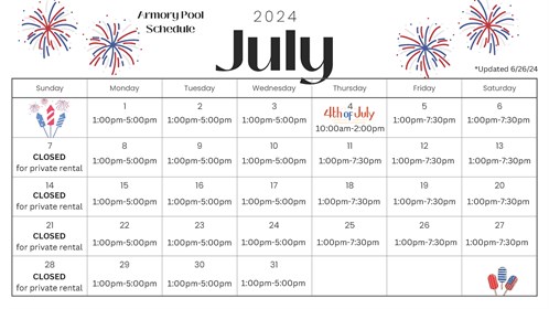 2024 Armory Pool Schedule 